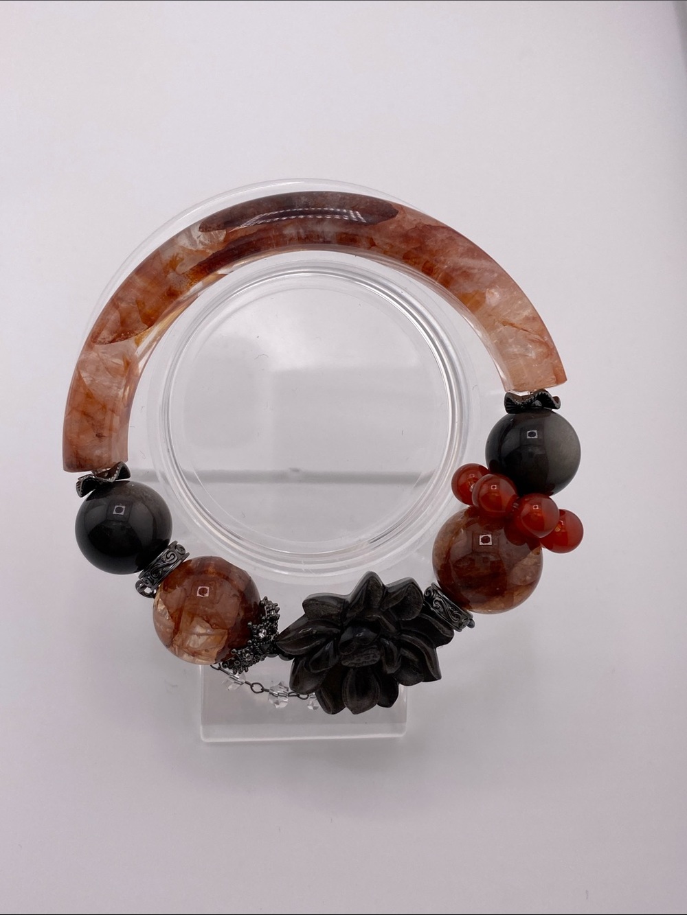 Fire Quartz Half-Bangle Bracelet - The Gem Studio